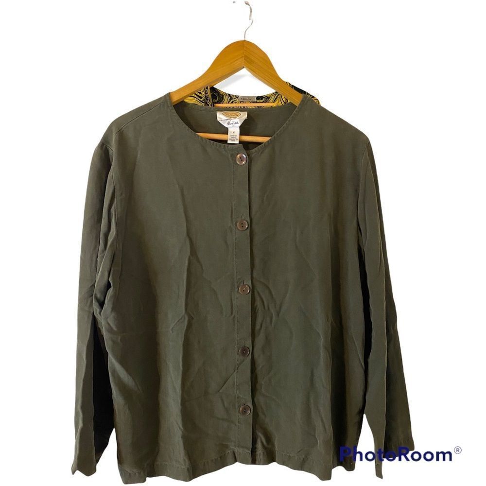 Talbots pure silk long sleeve button down top